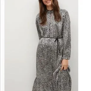 Mango Dresses New Mango Satin Belt Printed Dress Poshmark